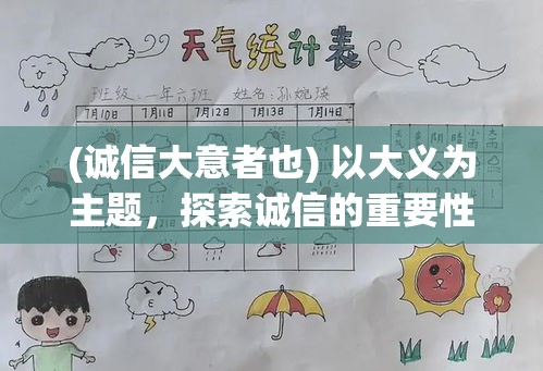 (诚信大意者也) 以大义为主题，探索诚信的重要性：如何在日常生活中践行真实与正直？